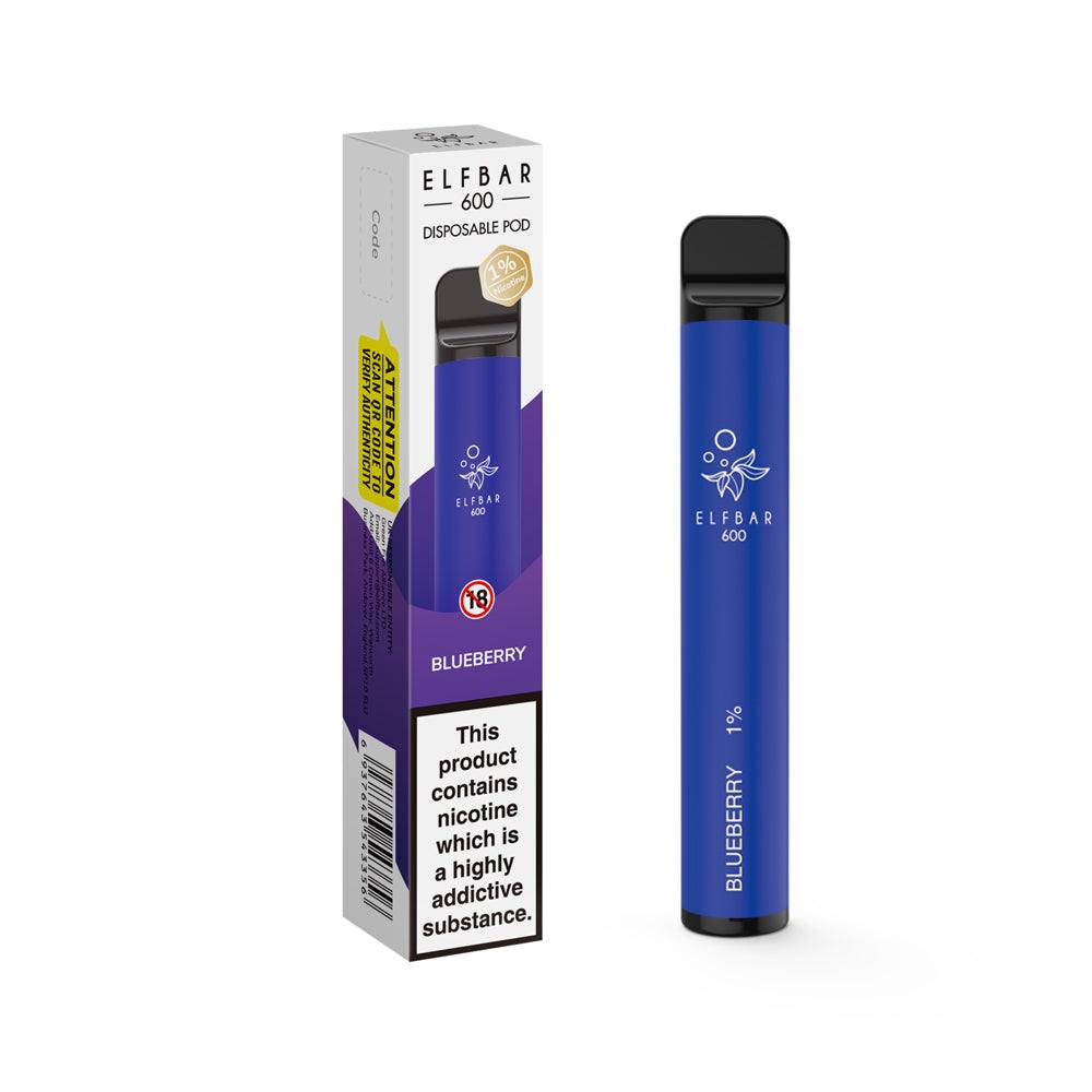 Elf Bar 600 Disposable Vape 10mg - Blueberry - Click & Vape