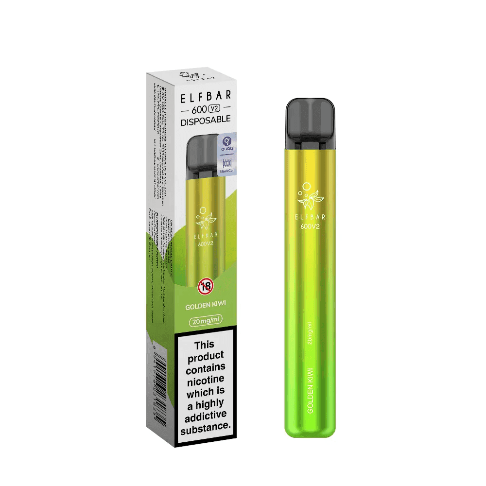 ELF BAR 600 V2 GOLDEN KIWI Disposable Vape 20MG - Click & Vape