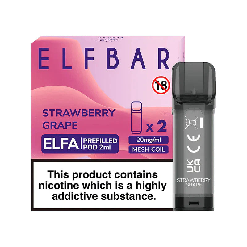 ELF BAR ELFA PRE-FILLED PODS (PACK OF 2) - Strawberry Grape - Click & Vape