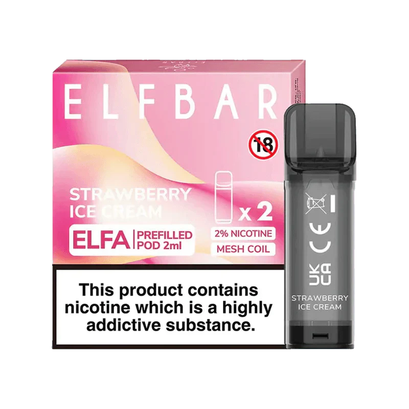 ELF BAR ELFA PRE-FILLED PODS (PACK OF 2) - Strawberry Ice Cream - Click & Vape