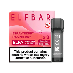 ELF BAR ELFA PRE-FILLED PODS (PACK OF 2) - Strawberry Raspberry - Click & Vape