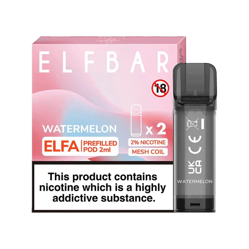 ELF BAR ELFA PRE-FILLED PODS (PACK OF 2) - Watermelon Disposable Vapes - Click & Vape