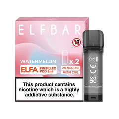 ELF BAR ELFA PRE-FILLED PODS (PACK OF 2) - Watermelon Disposable Vapes - Click & Vape