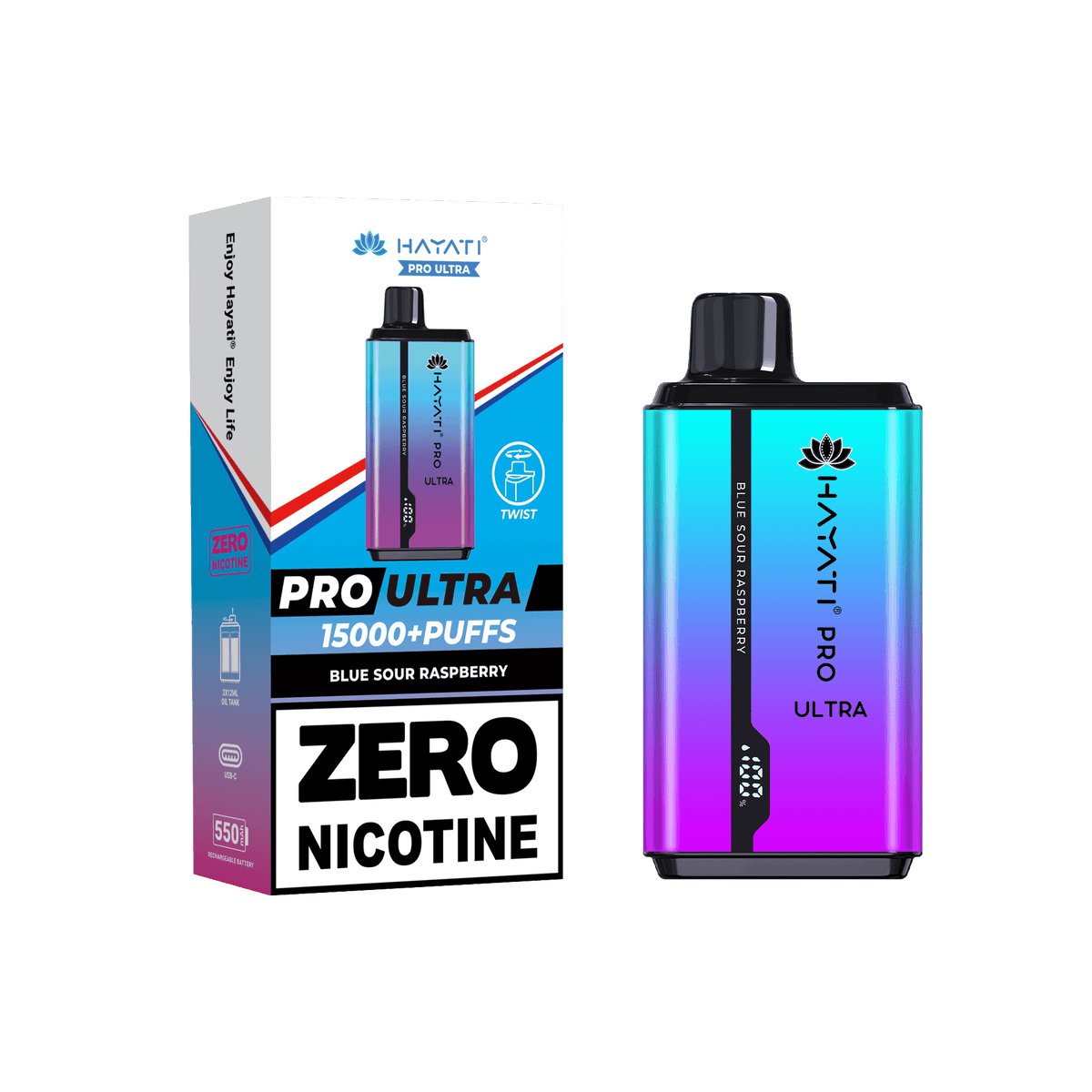 Hayati Pro Ultra Blue Sour Raspberry 0mg - Click & Vape