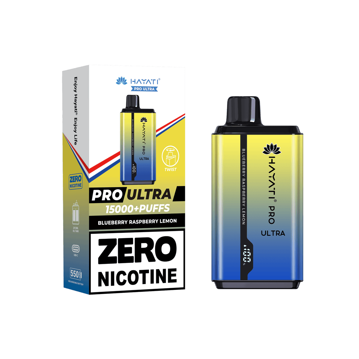 Hayati Pro Ultra Blueberry Raspberry Lemon 0mg - Click & Vape