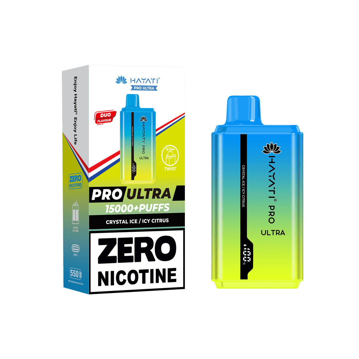 Hayati Pro Ultra Crystal Ice / Icy Citrus 0mg - Click & Vape