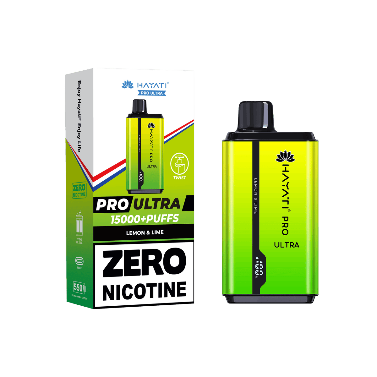 Hayati Pro Ultra Lemon & Lime 0mg - Click & Vape