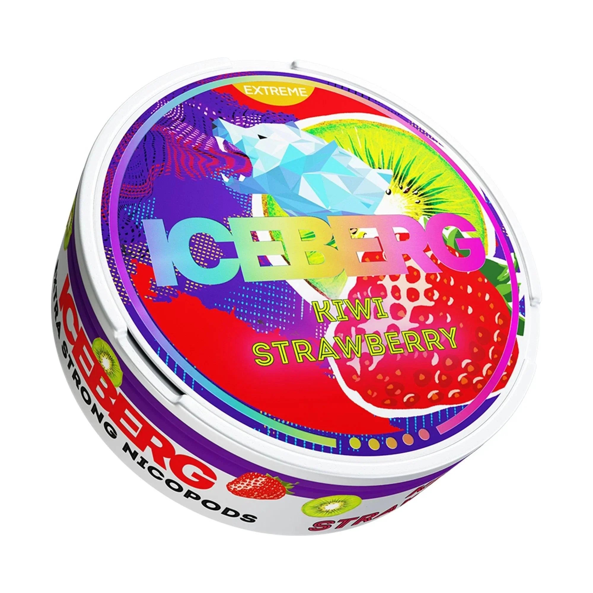 Kiwi Strawberry Extra Strong Nicotine Pouches by Ice Berg 120mg/g - Click & Vape