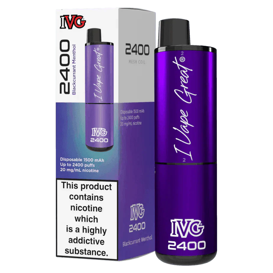 IVG 2400 BLACKCURRANT MENTHOL Disposable Vape - Click & Vape