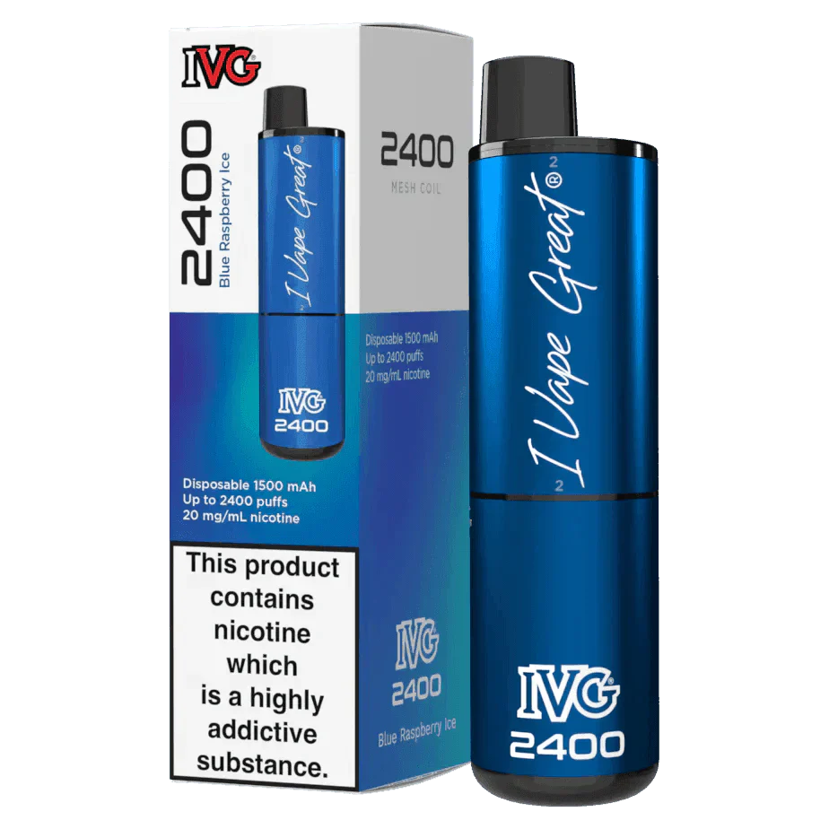 IVG 2400 BLUE RASPBERRY ICE Disposable Vape - Click & Vape