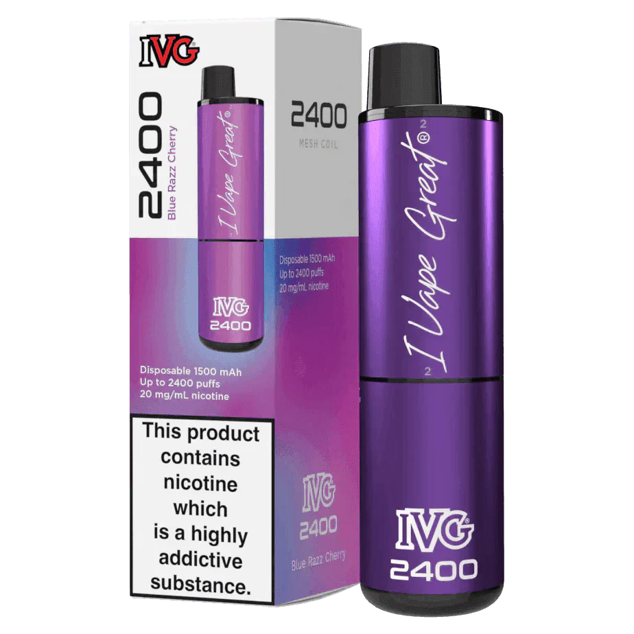 IVG 2400 BLUE RAZZ CHERRY Disposable Vape - Click & Vape