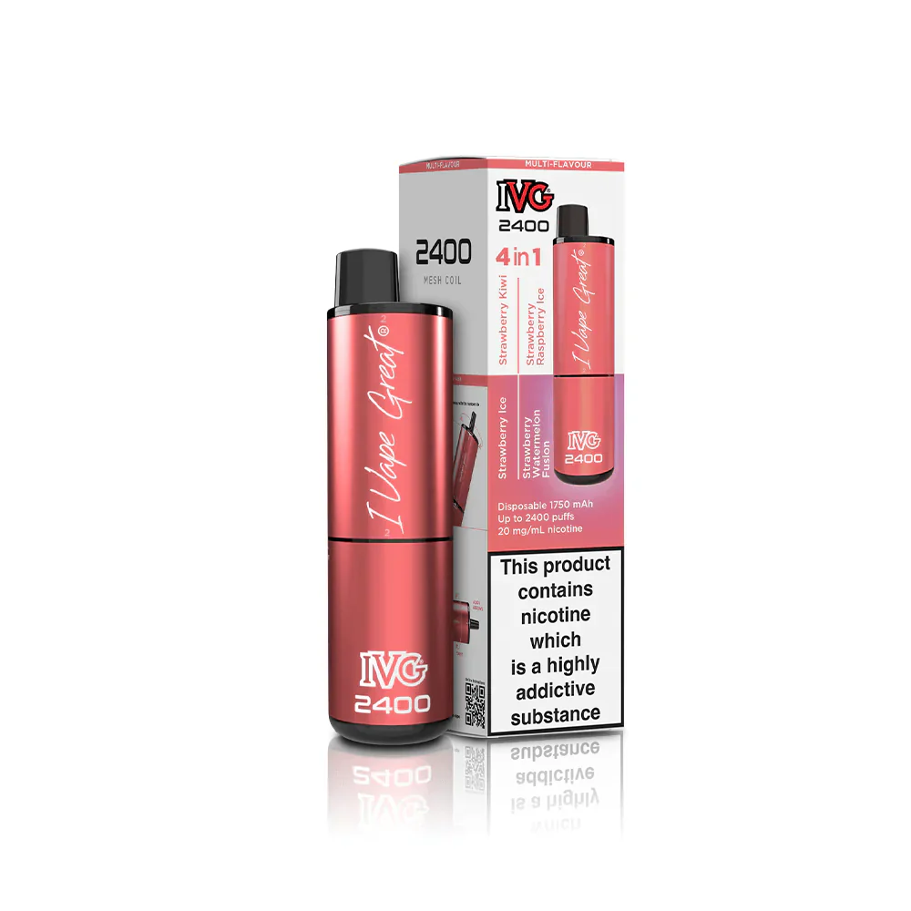 IVG 2400 Disposable Vape - Strawberry Edition (4 in 1) - Click & Vape