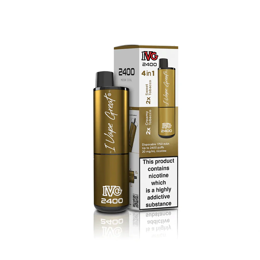 IVG 2400 Disposable Vape - Tobacco Edition (4 in 1) - Click & Vape