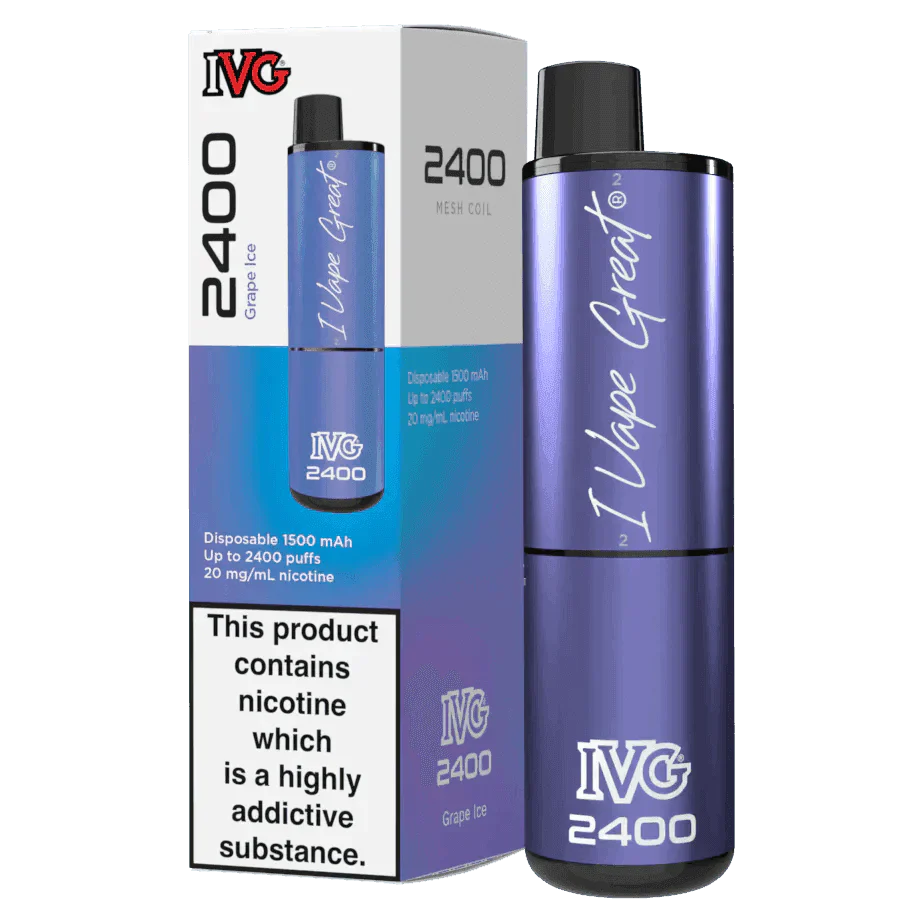 IVG 2400 GRAPE ICE Disposable Vape - Click & Vape