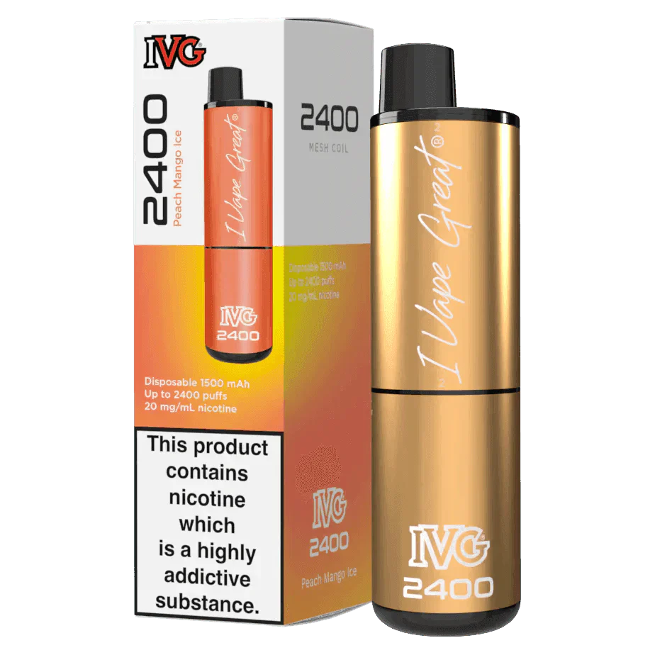 IVG 2400 PEACH MANGO ICE Disposable Vape - Click & Vape