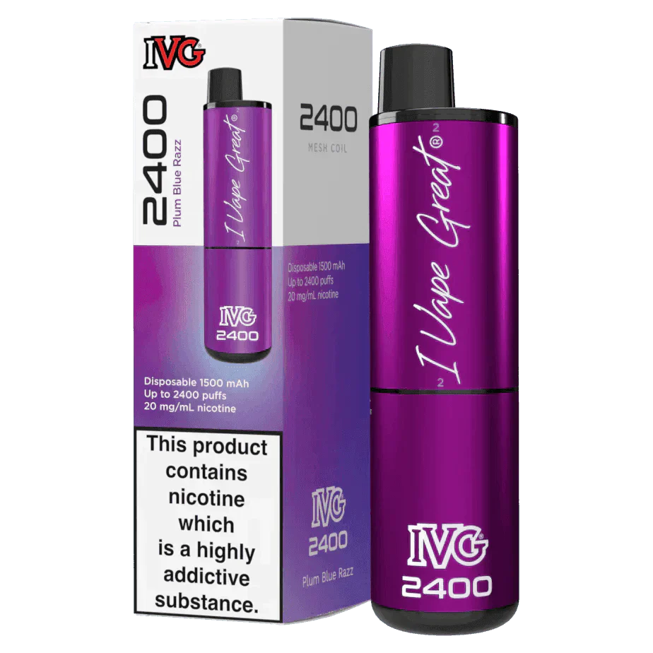 IVG 2400 PLUM BLUE RAZZ Disposable Vape - Click & Vape