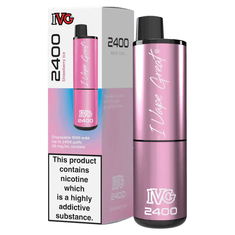 IVG 2400 STRAWBERRY ICE Disposable Vape - Click & Vape