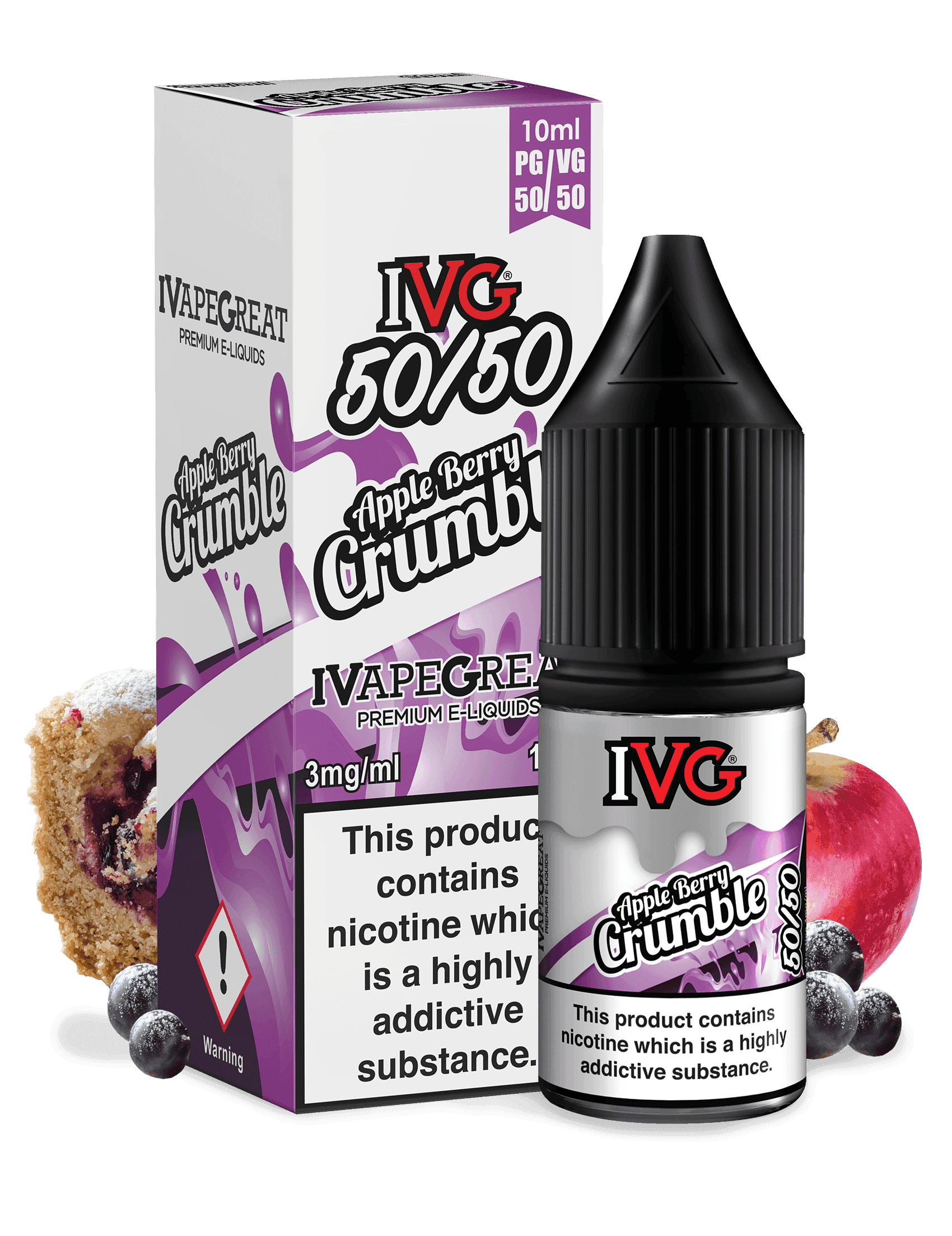 IVG Apple Berry Crumble 50/50 10ML - Click & Vape