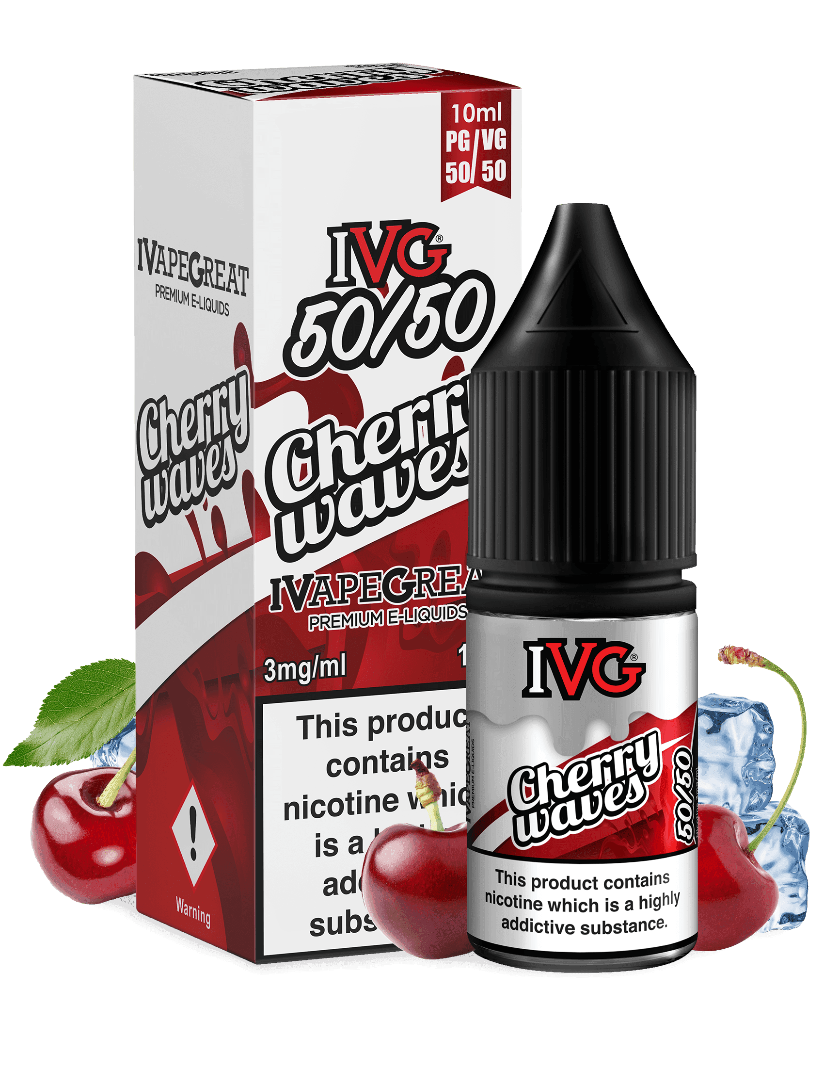 IVG Cherry Waves 50/50 10ML - Click & Vape