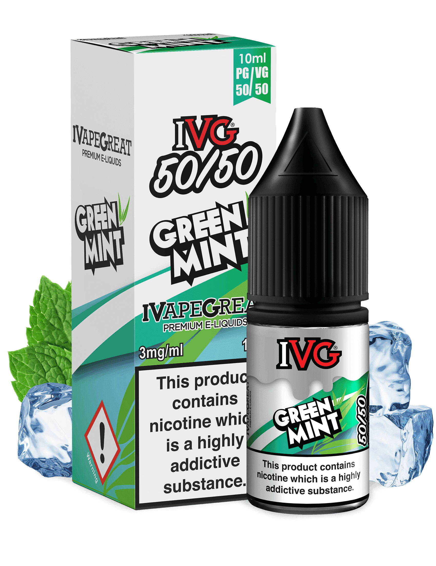 IVG Green Mint 50/50 10ML - Click & Vape