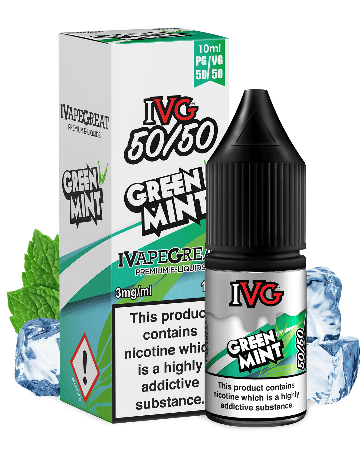 IVG Green Mint 50/50 10ML - Click & Vape